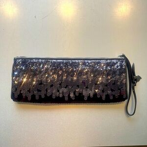 NWT Black Miu Miu Sequin Wrist Clutch